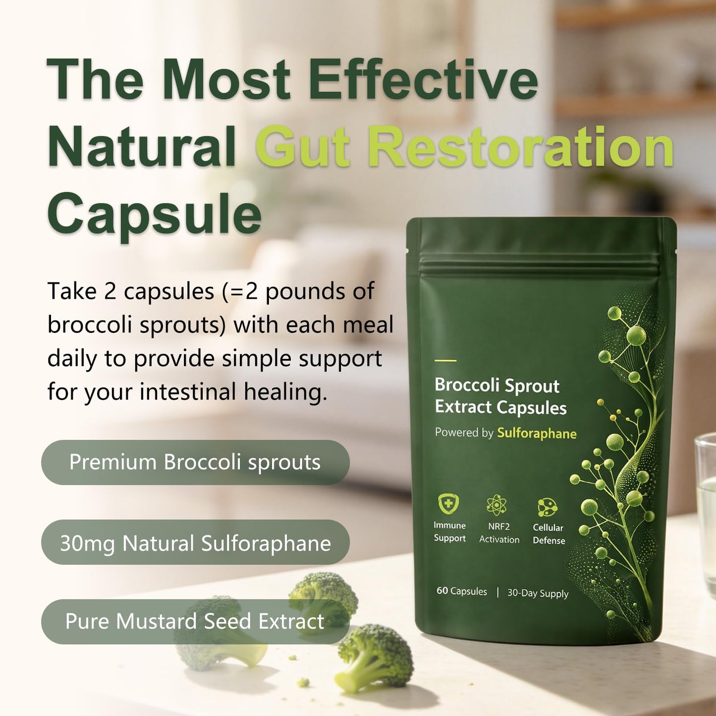Keravive Hair Broccoli Sprout Extract Capsules 60 Capsules