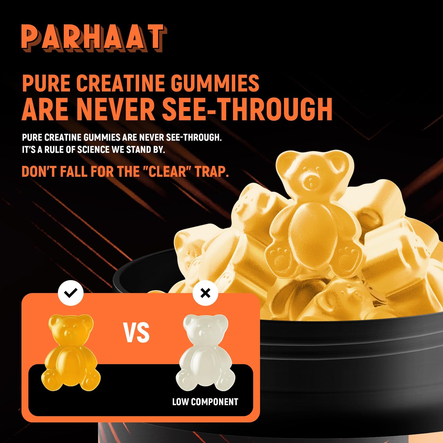 Parhaat Creatine Monohydrate Gummies 90 Count