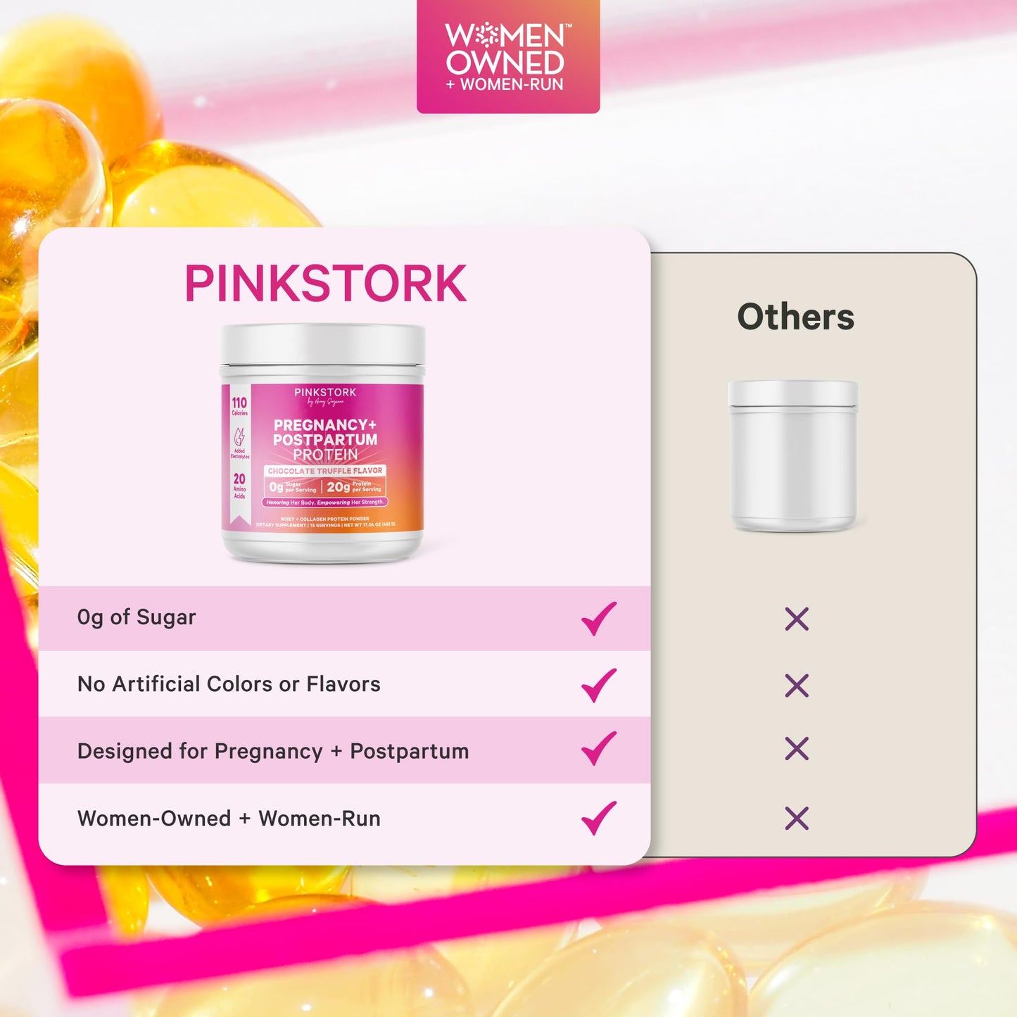 Pink Stork Pregnancy & Postpartum Protein Powder, Powder, 18.8 oz