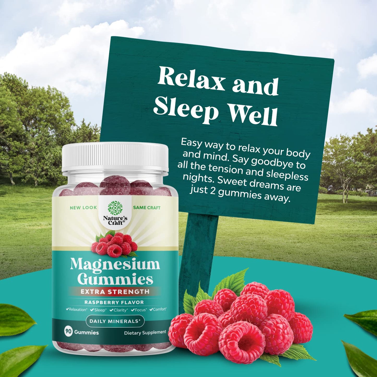 Natures Craft Extra Strength Calm Magnesium Gummies, 90 Count