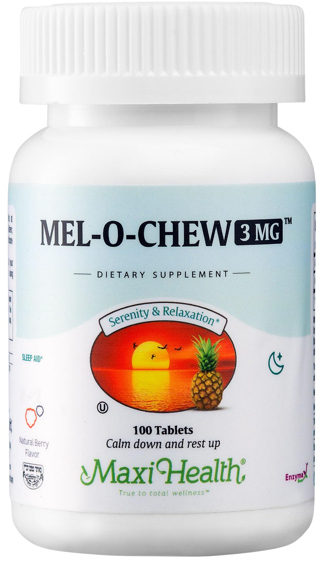 Maxi Health Melatonin 3 mg for Adults & Teens Chewable, 100 Count