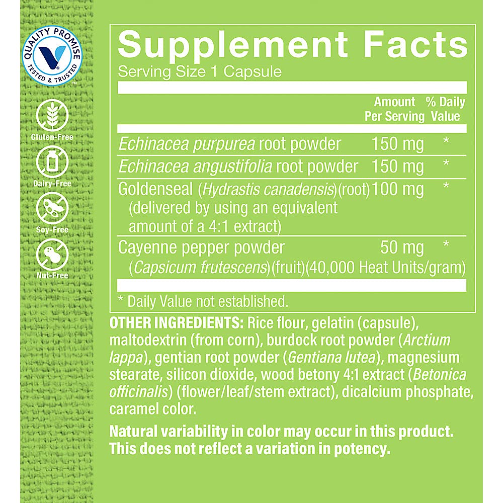 The Vitamin Shoppe Echinacea Capsules 100 Count