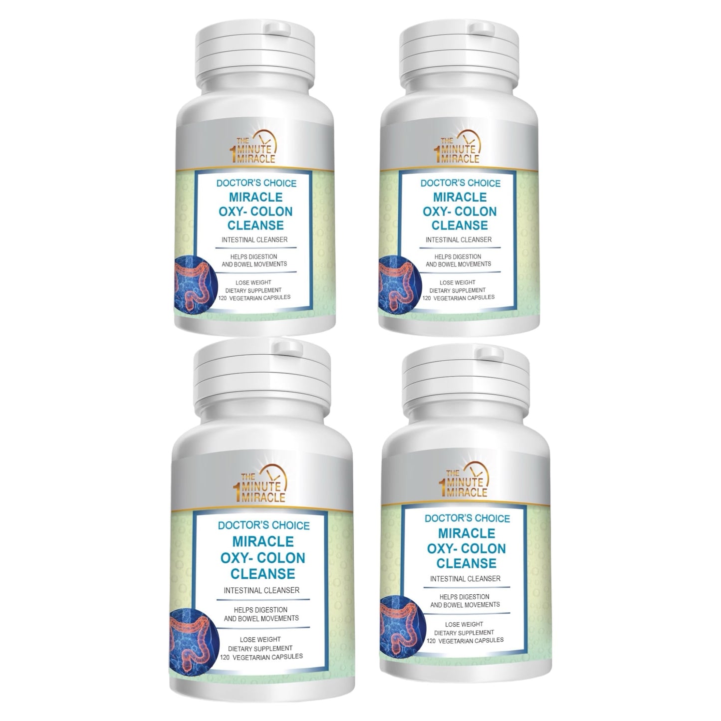 The One Minute Miracle Miracle Oxy-Colon Cleanse Vegan Colon Cleanser 120 Capsules