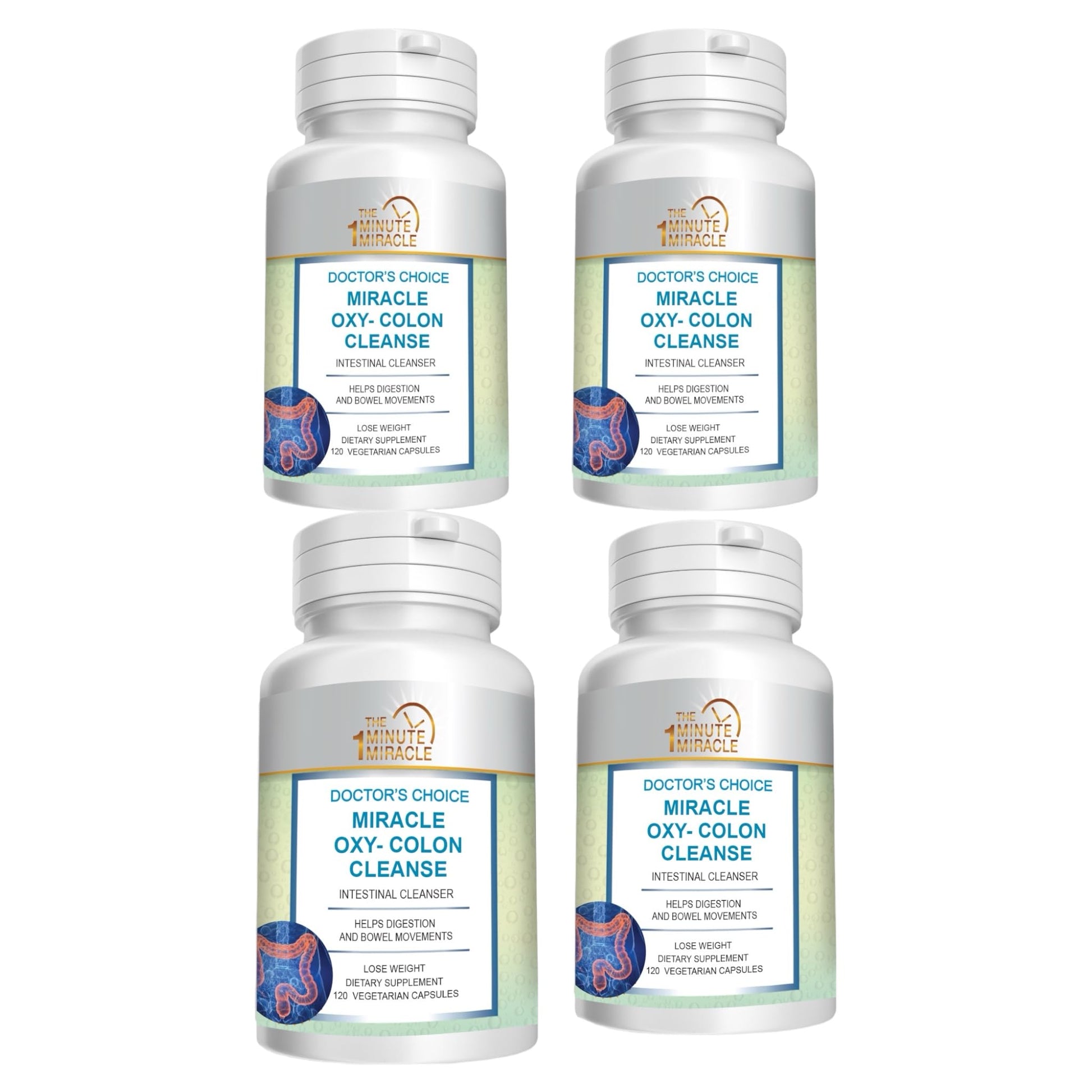 The One Minute Miracle Miracle Oxy-Colon Cleanse Vegan Colon Cleanser 120 Capsules