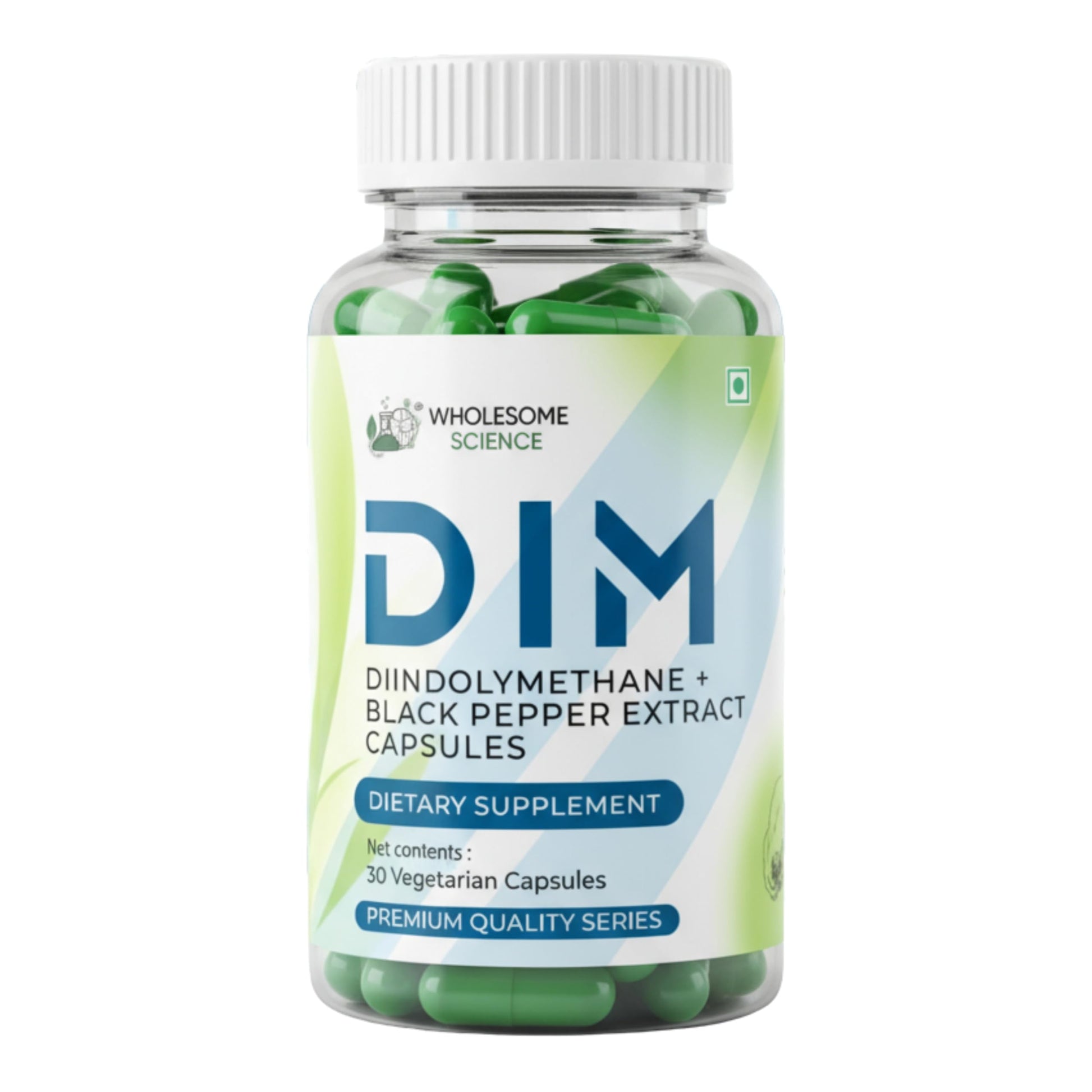 WHOLESOME SCIENCE DIM Diindolylmethane 200 mg with Black Pepper Extract Capsules, 30 Capsules