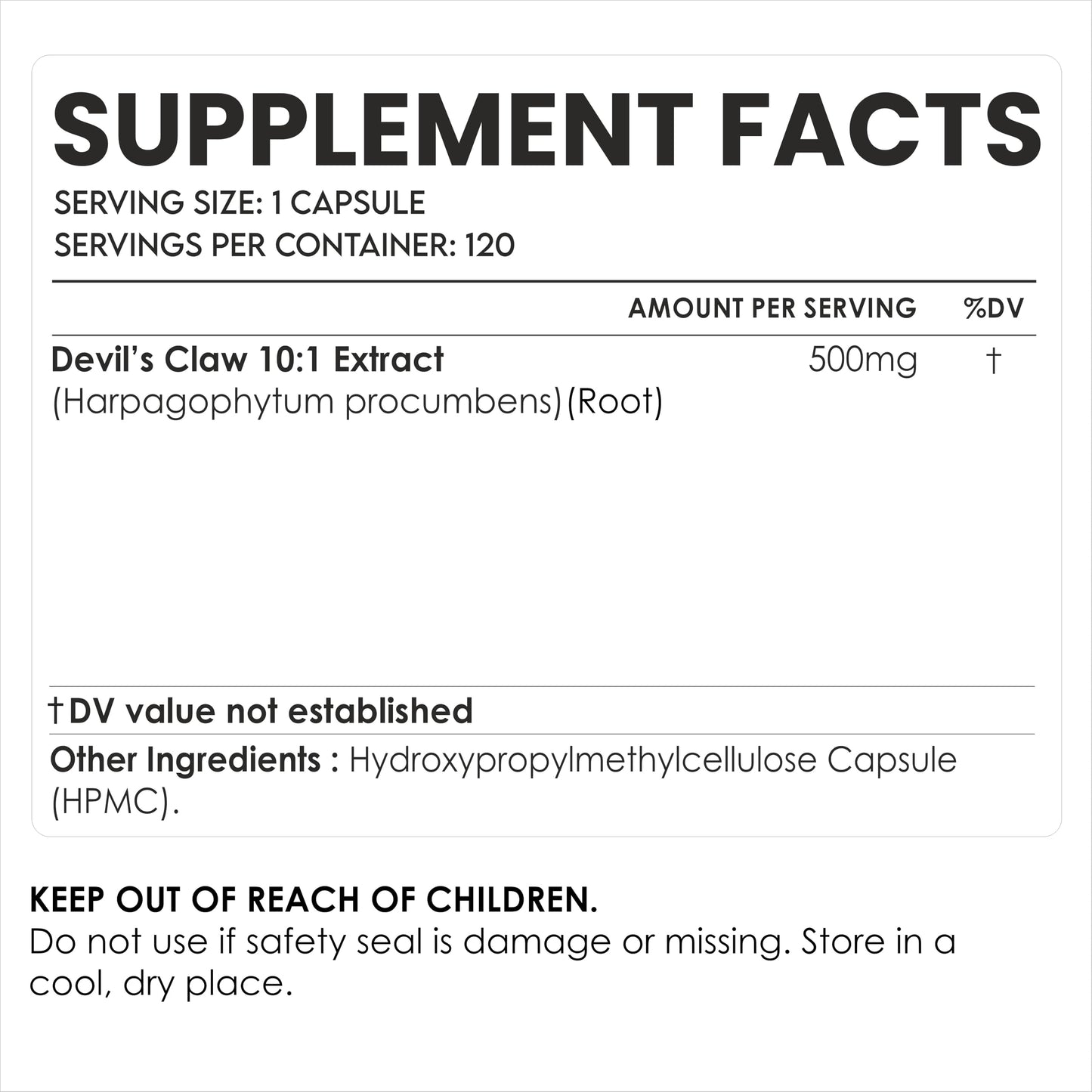 AMALTH Devils Claw Extract Capsules 1 Count