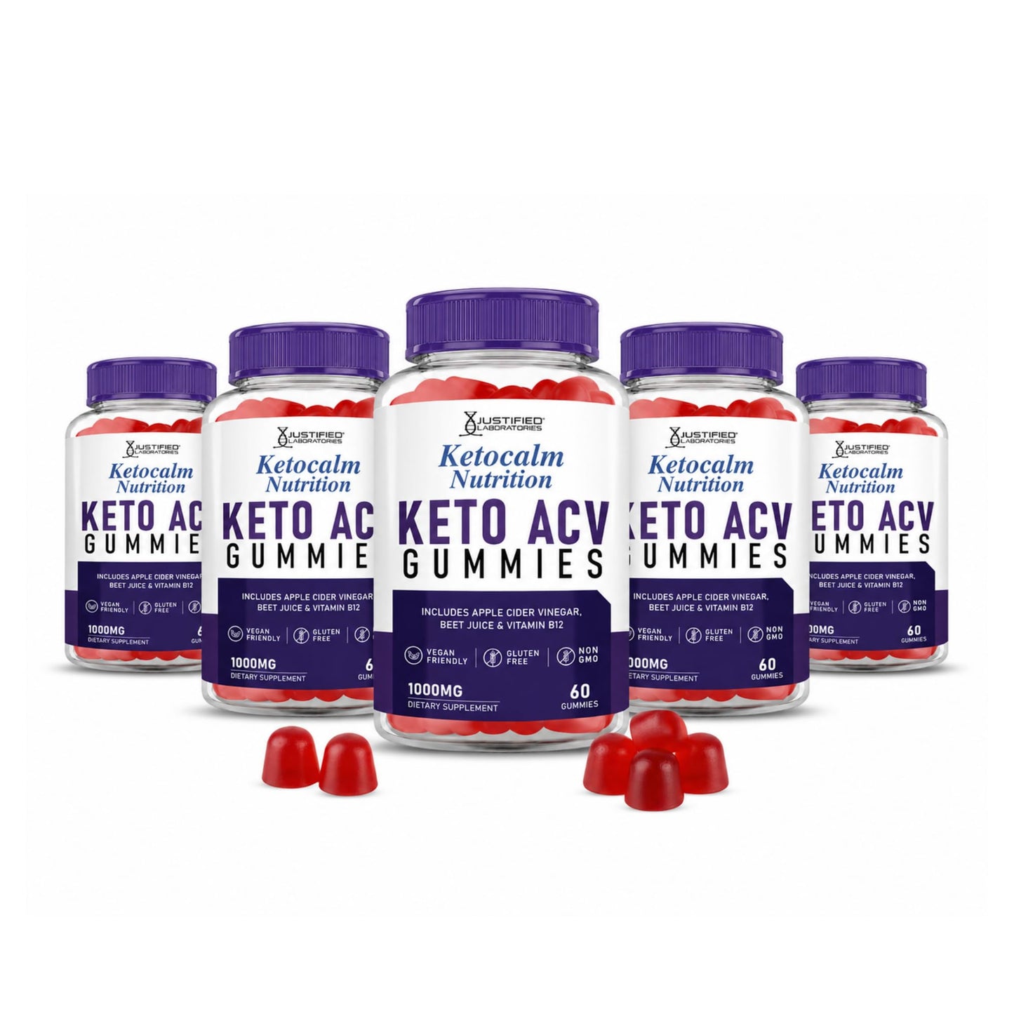 Justified Laboratories Ketocalm Nutrition Keto ACV Gummies 300 Gummies