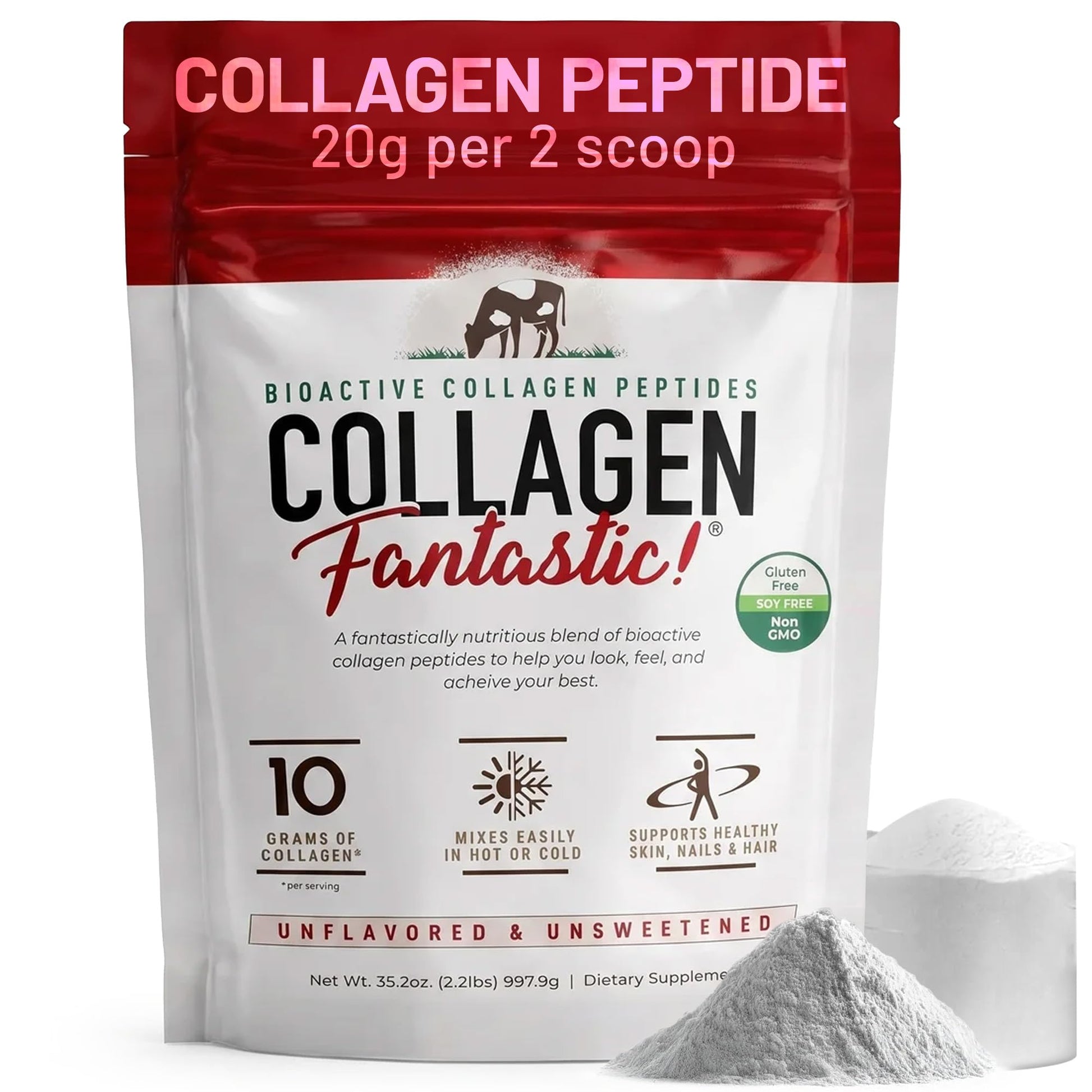 Fantastic Nutrition Collagen Peptides Unflavored Powder 90 Servings