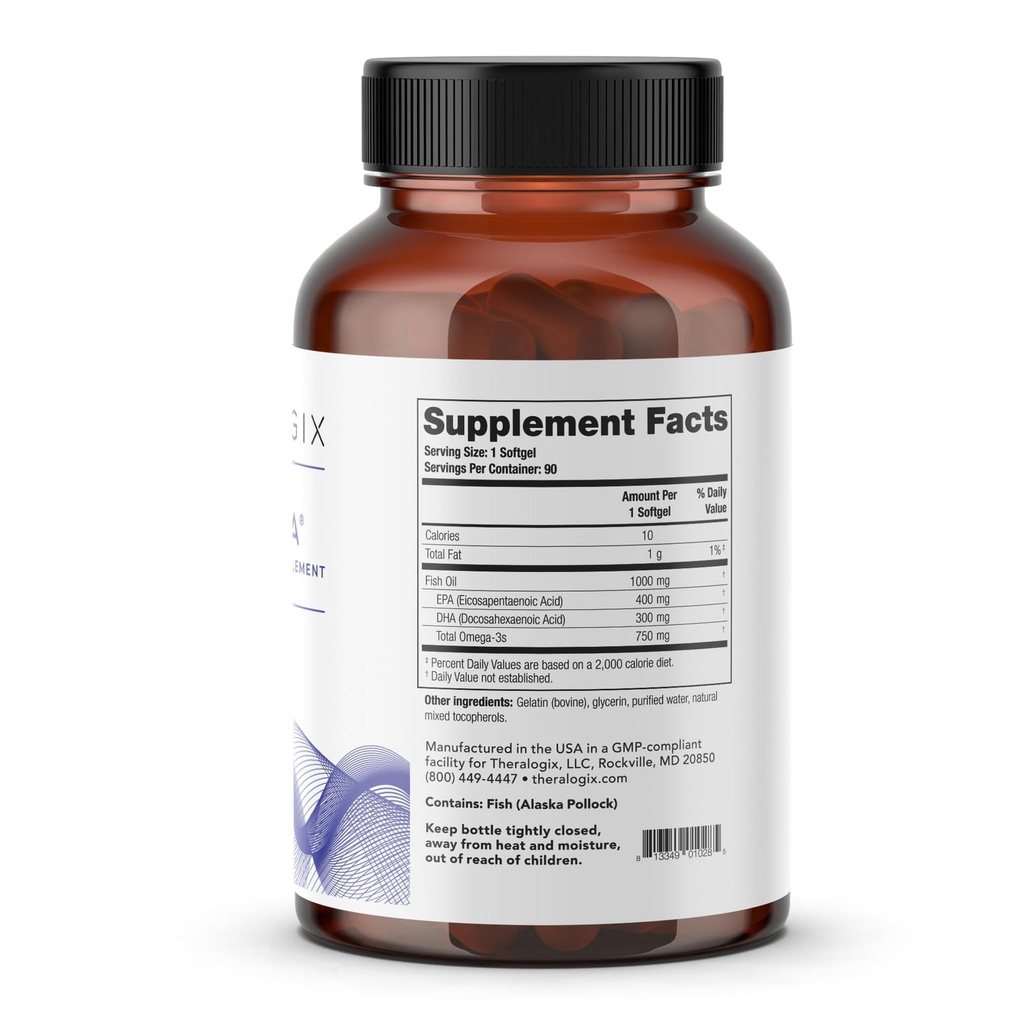 Theralogix TherOmega Omega-3 Fish Oil Supplement Softgels 90 Count