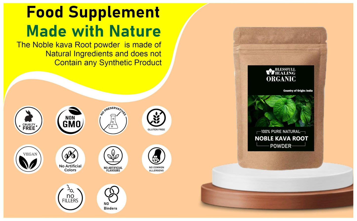 Blessfull Healing Noble Kava Root Powder, 3.53 oz