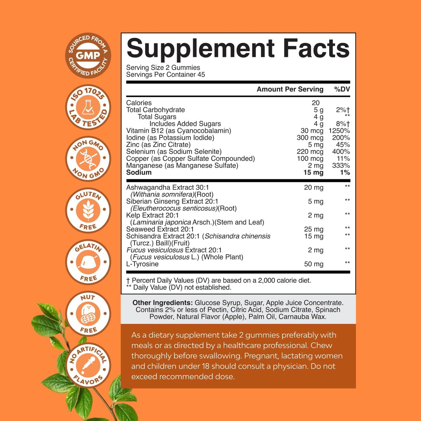 Natures Craft Thyroid Support Gummies, 90 Count