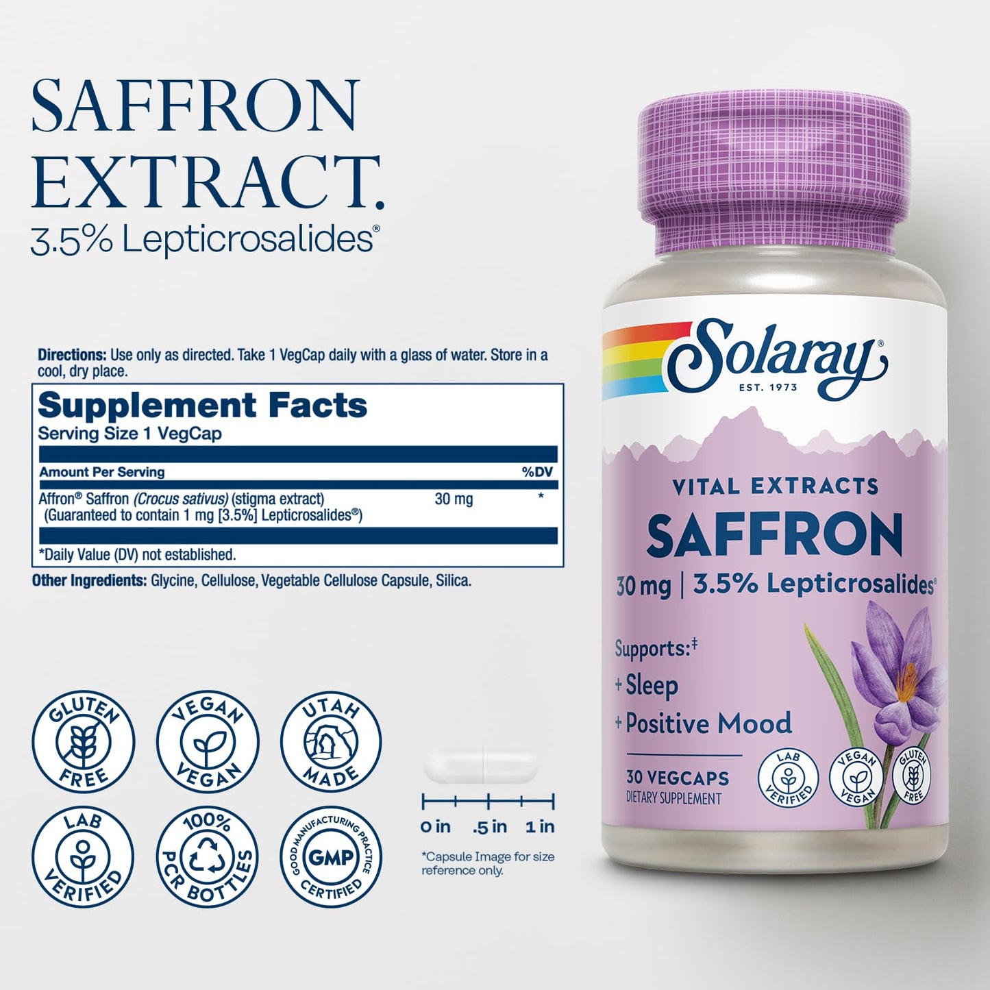 SOLARAY Saffron Extract Capsule 30 Capsules