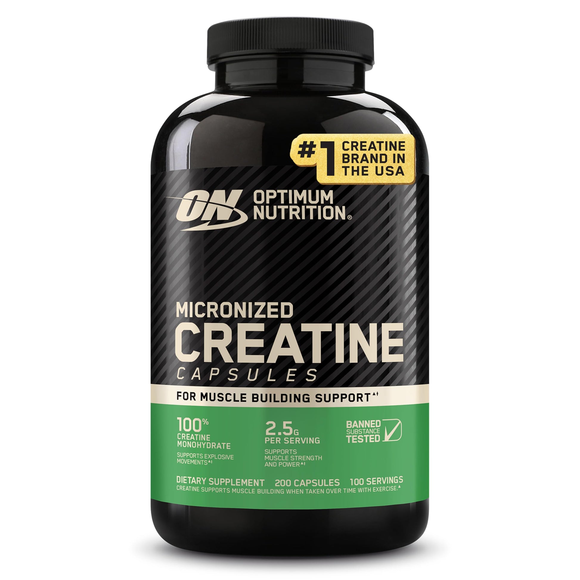 Optimum Nutrition Micronized Creatine Monohydrate Capsules, 200 Count