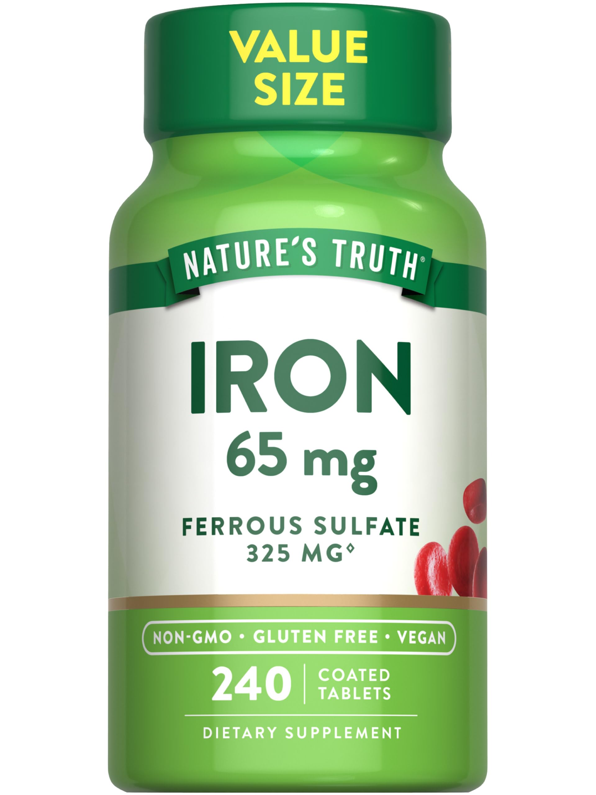 Nature's Truth Iron 65mg Tablets, 240 Count