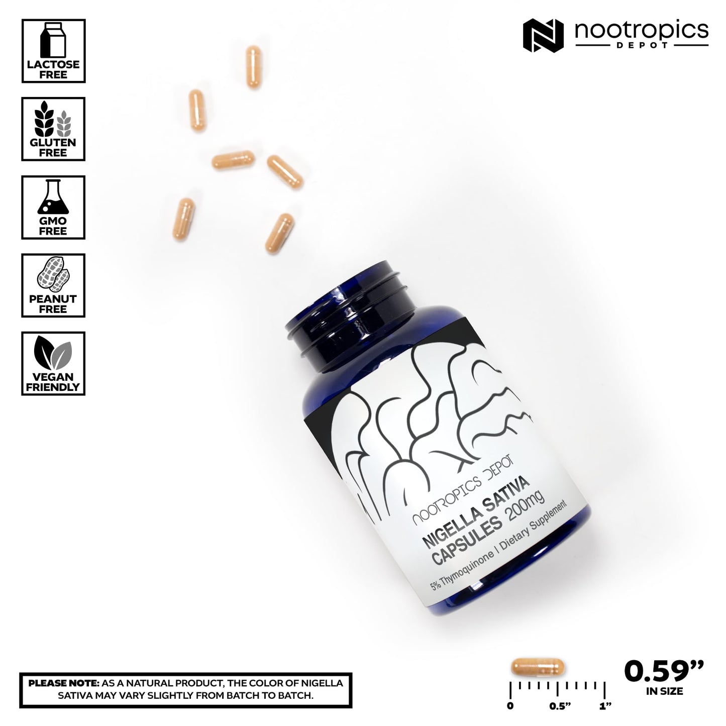 Nootropics Depot Nigella Sativa Extract Capsules, 120 Count