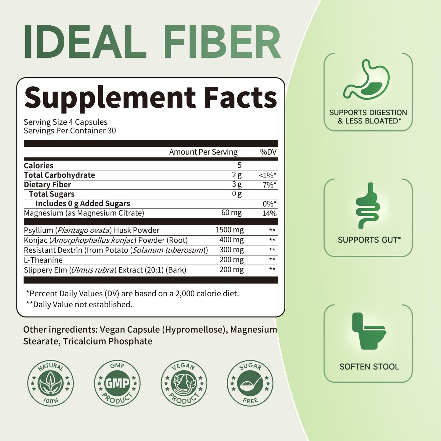 iMATCHME Psyllium Husk Powder Fiber Supplement with Slippery Elm Capsule 240 Capsules