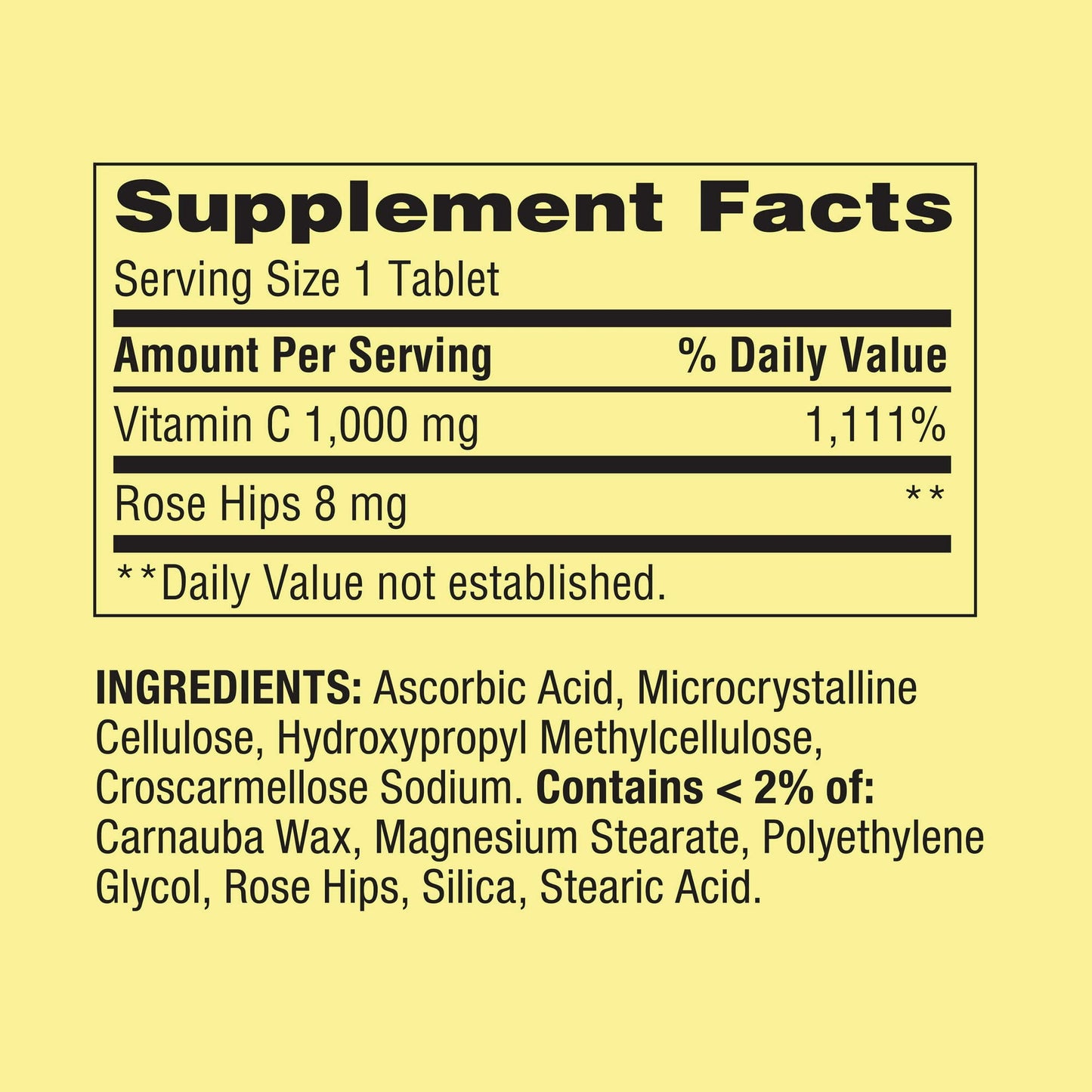 FUSION SHOP STORE Vitamin C 1000mg with Rose Hips, 500 Tablets
