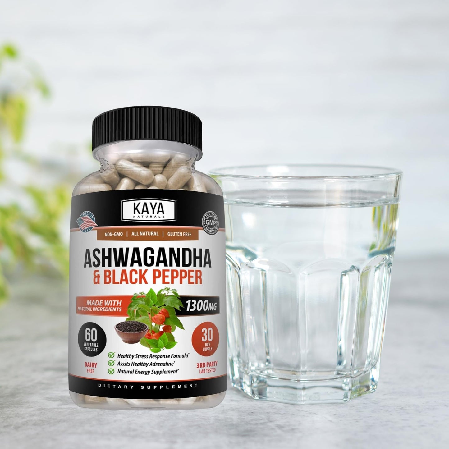 Kaya Naturals Ashwagandha Capsules 60 Capsules