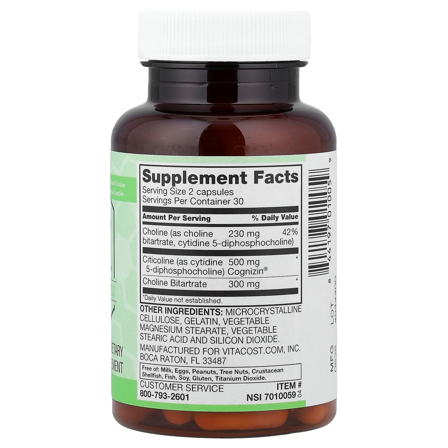 Vitacost Synergy Neurocholine Capsule, 60 Capsules
