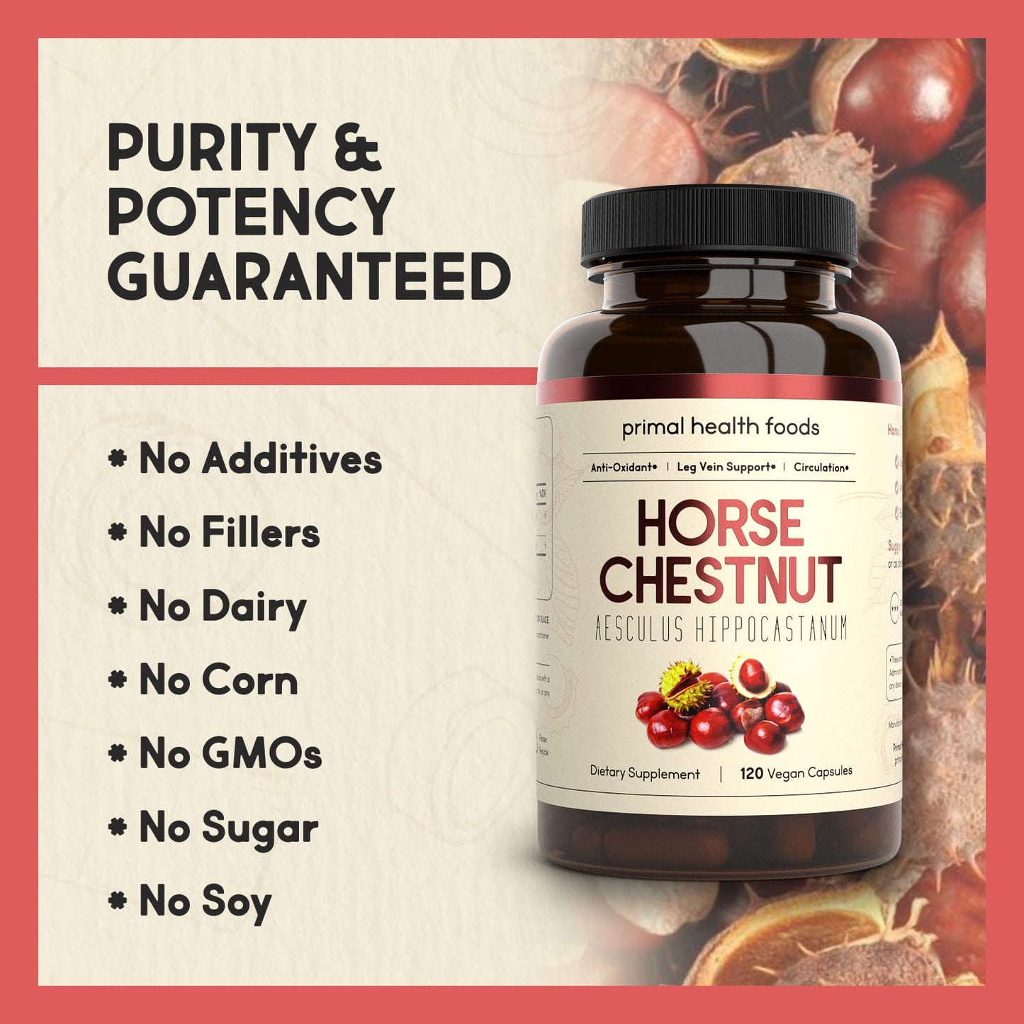 Primal Health Foods Horse Chestnut Extract 500 mg Capsule 120