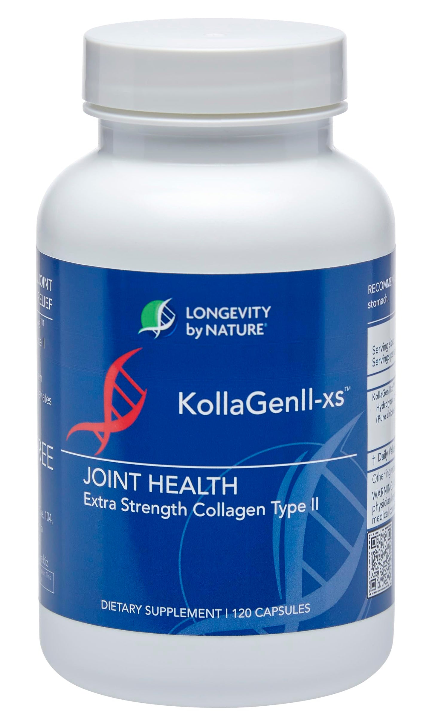 Longevity by Nature KollaGen II-XS Collagen Type II 120 Capsules