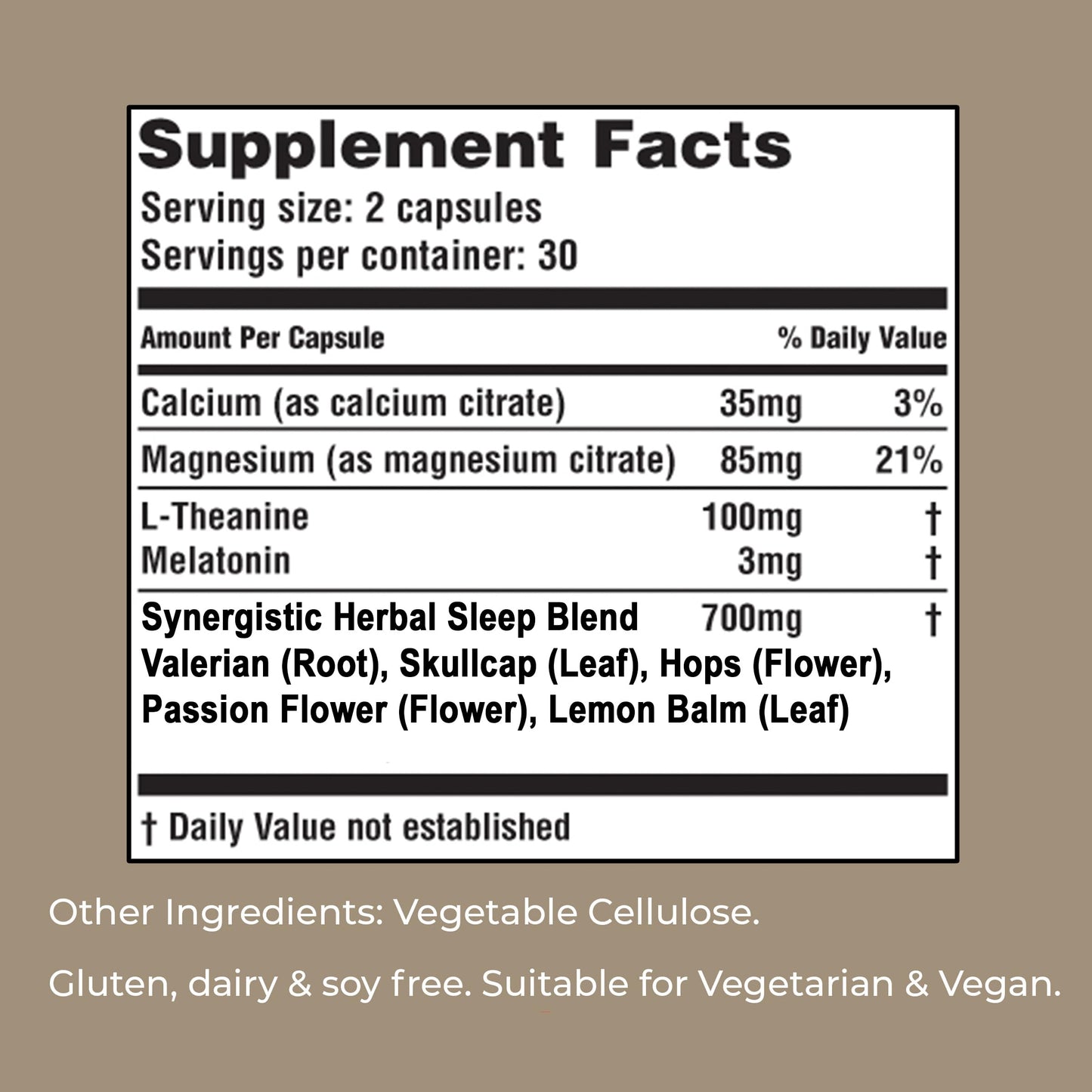 American Nutriceuticals Serene Sleep Aid with Melatonin & Magnesium Capsules, 60 Count