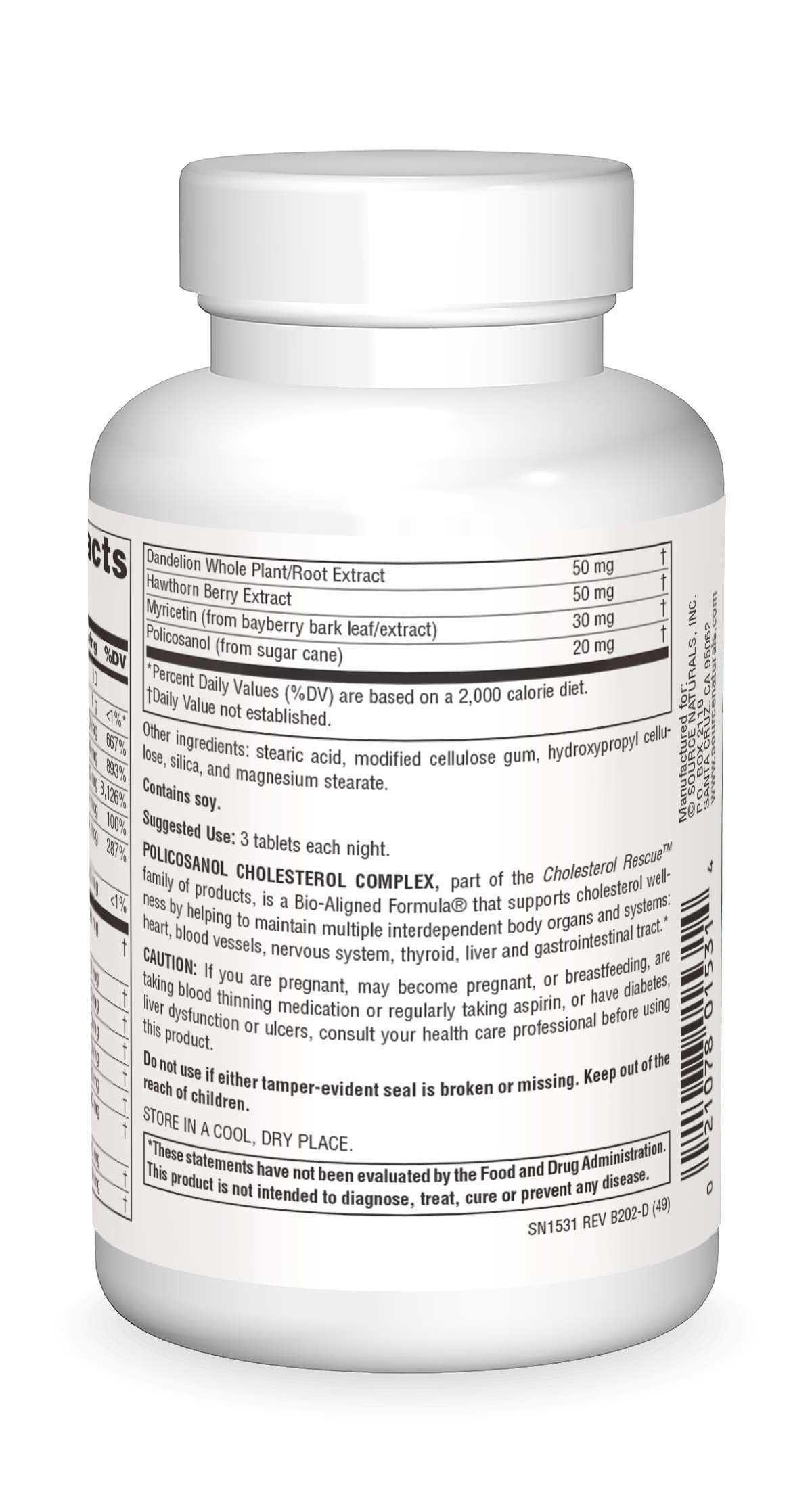 Source Naturals Policosanol Cholesterol Complex Tablet, 60 Tablets