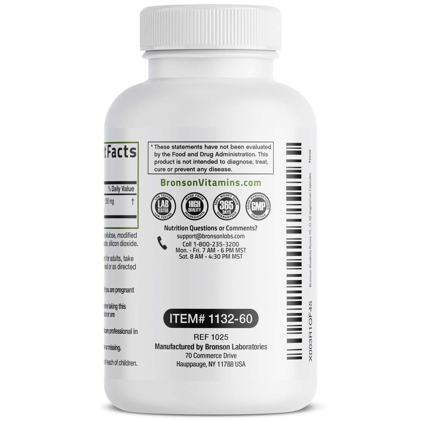Bronson Rhodiola Rosea Vegetarian Capsules, 60 Count