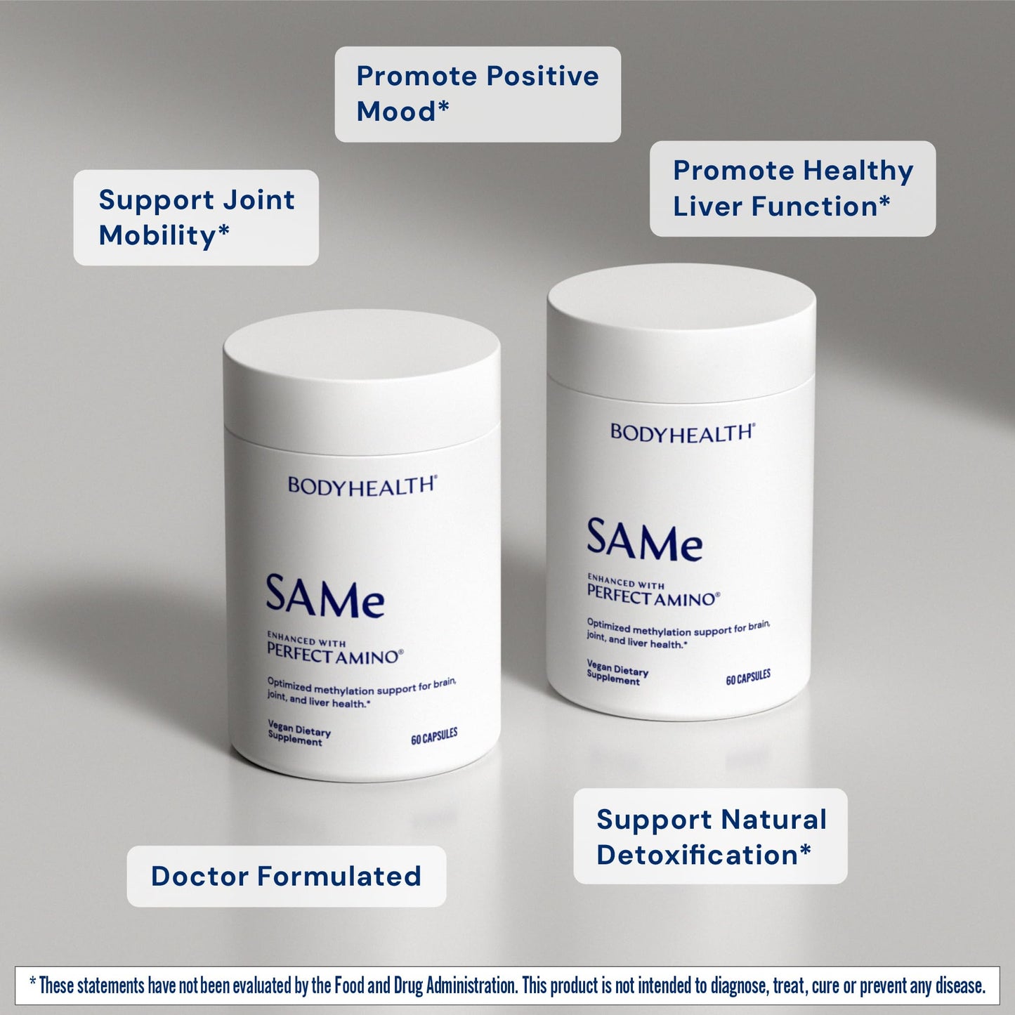 BodyHealth Same 400mg - Optimized Methylation Support for Brain, Joint, Cartilage and Liver Health, 60 Capsules
