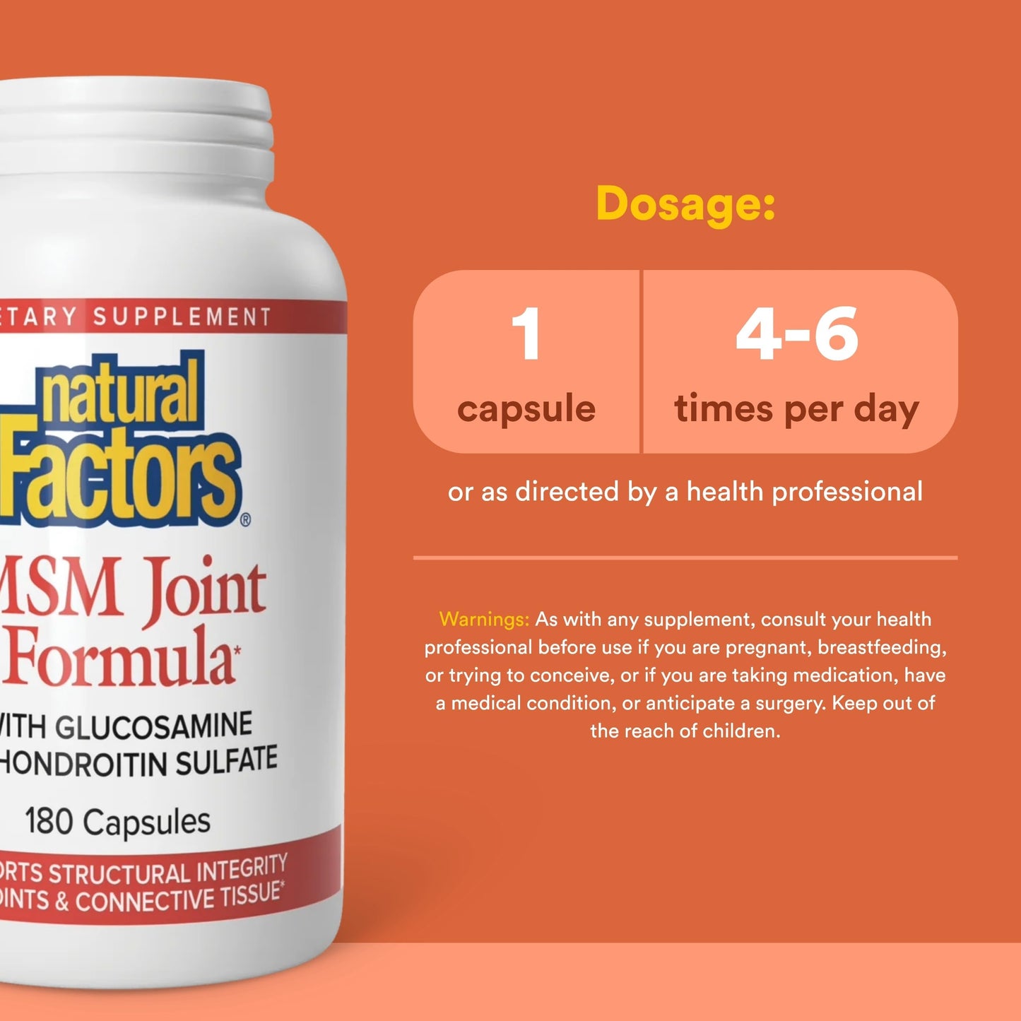 Natural Factors MSM Joint Formula Capsule, 180 Capsules