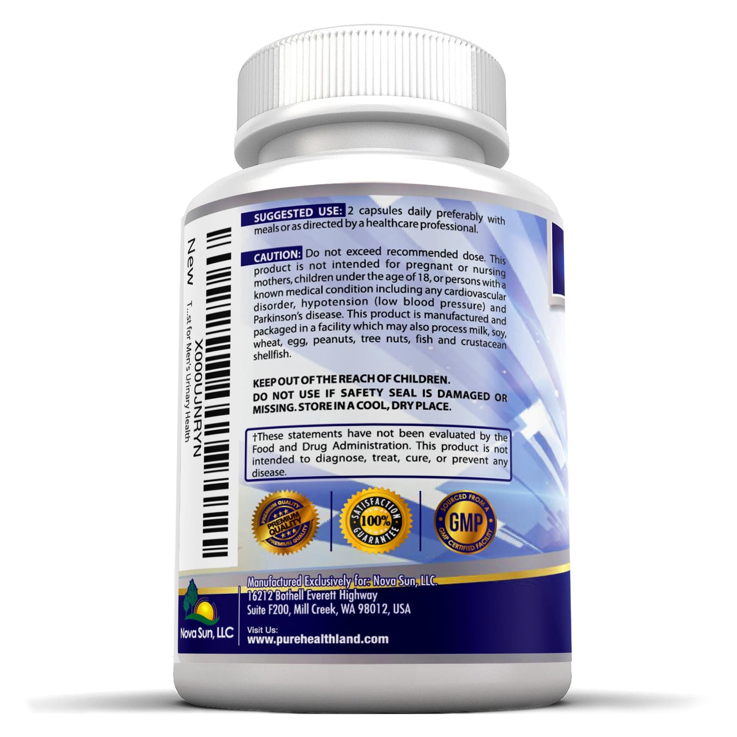 Pure Healthland Prostate Health Supplement for Men with 45% Saw Palmetto Extract, 60 Capsules