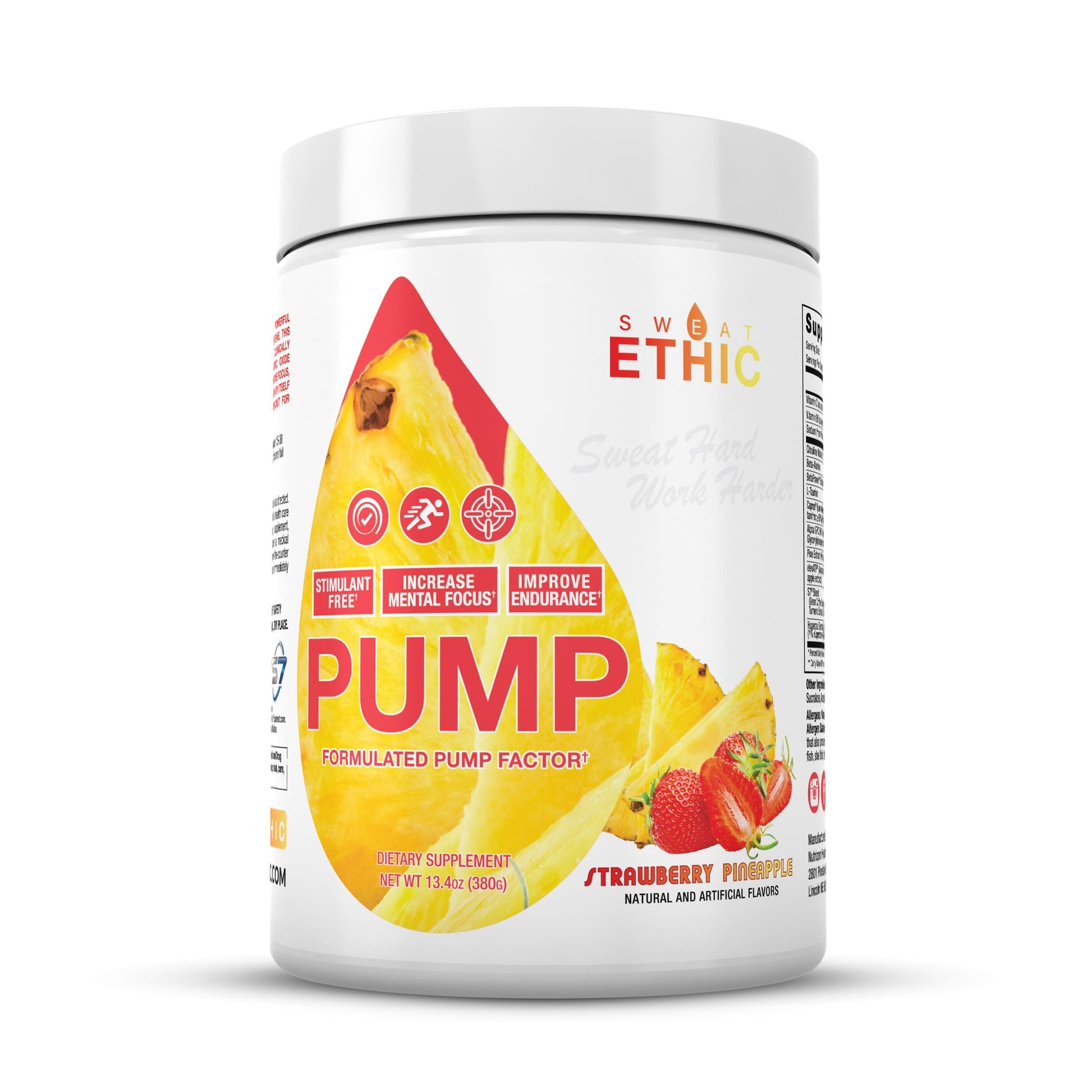 Sweat Ethic Pump Pre Workout Powder, 12 Ounce