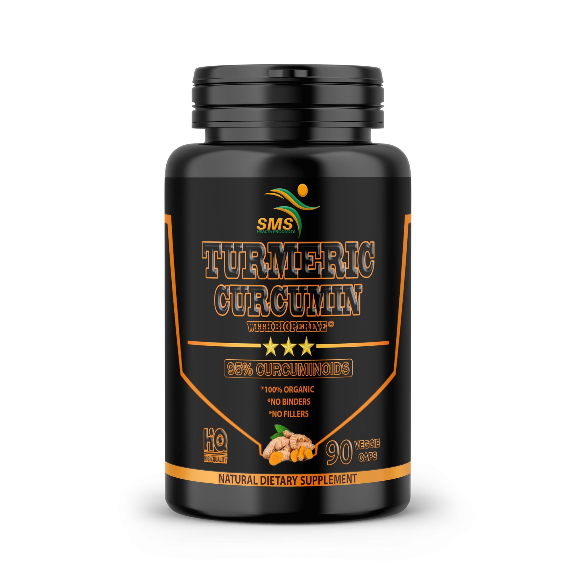 SMSHEALTHPRODUCTS.com Turmeric Curcumin with Black Pepper (1,525mg) Capsules, 90 Count
