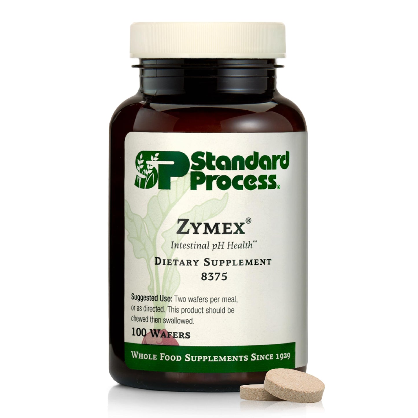 Standard Process Inc. Zymex Wafers Digestive & Gut Health - Provides pH & Intestinal Tract Support - Vegetarian & Non-Soy, 100 Tablets