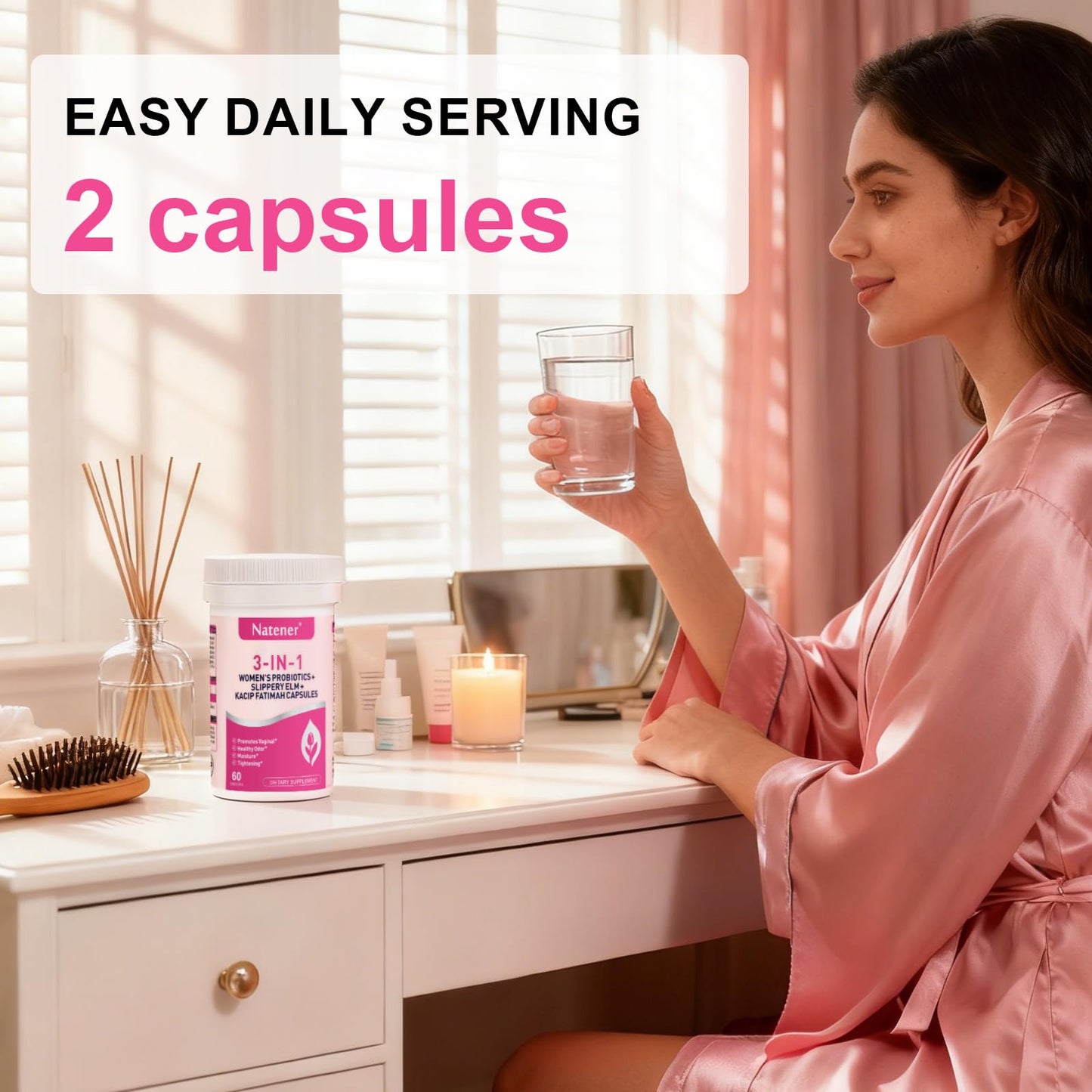 Natener 3 in 1 Vaginal Probiotics for Women 60 Capsules