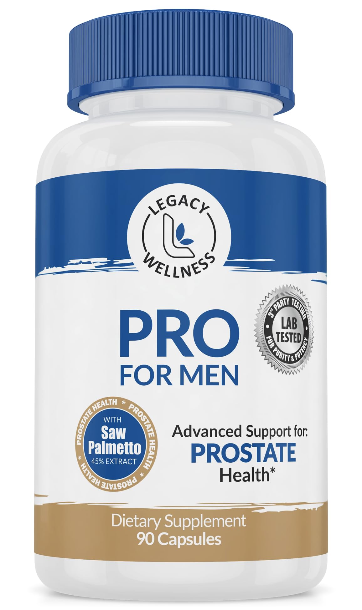 LegacyNutra PRO Prostate Health Supplements For Men with Saw Palmetto, Beta Sitosterol + Supports Healthy Urination & Flow, Reduces Urges & Bathroom Trips So You Can Sleep Well + DHT Blocker Capsules 90 Count