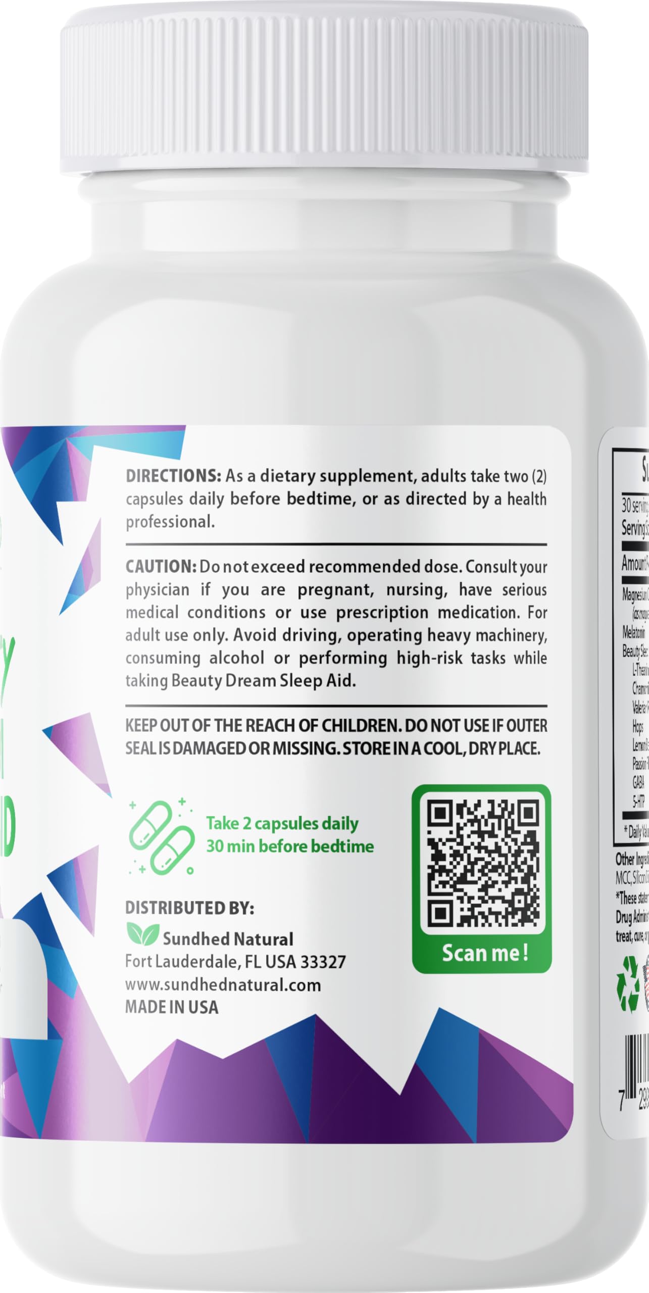 Sundhed Natural Sleep Aid Beauty Dream Sleep Aid Capsules 60 Count