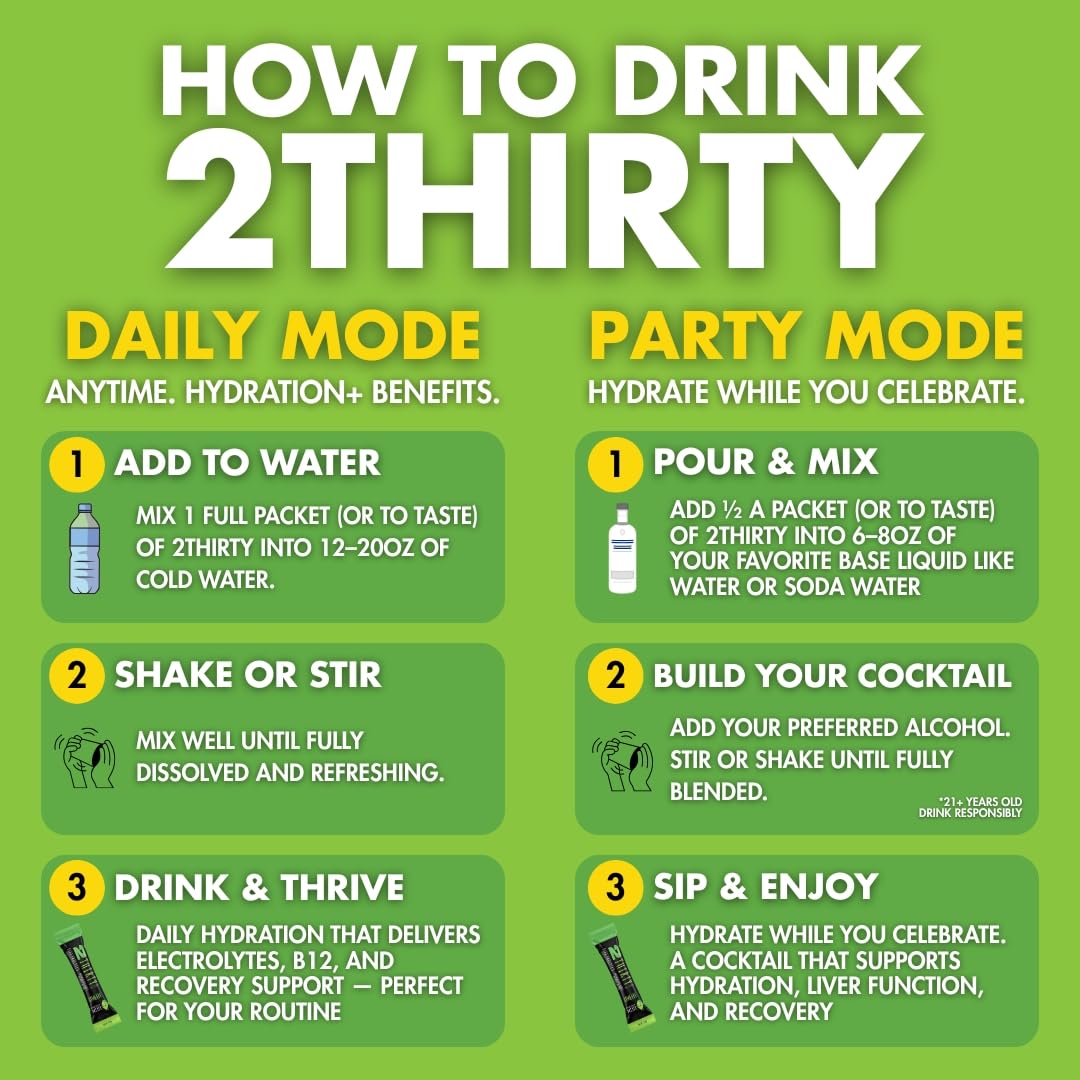 2THIRTY PRE-COVERY Hydration + Mixer Limeade Powder 0.7 oz