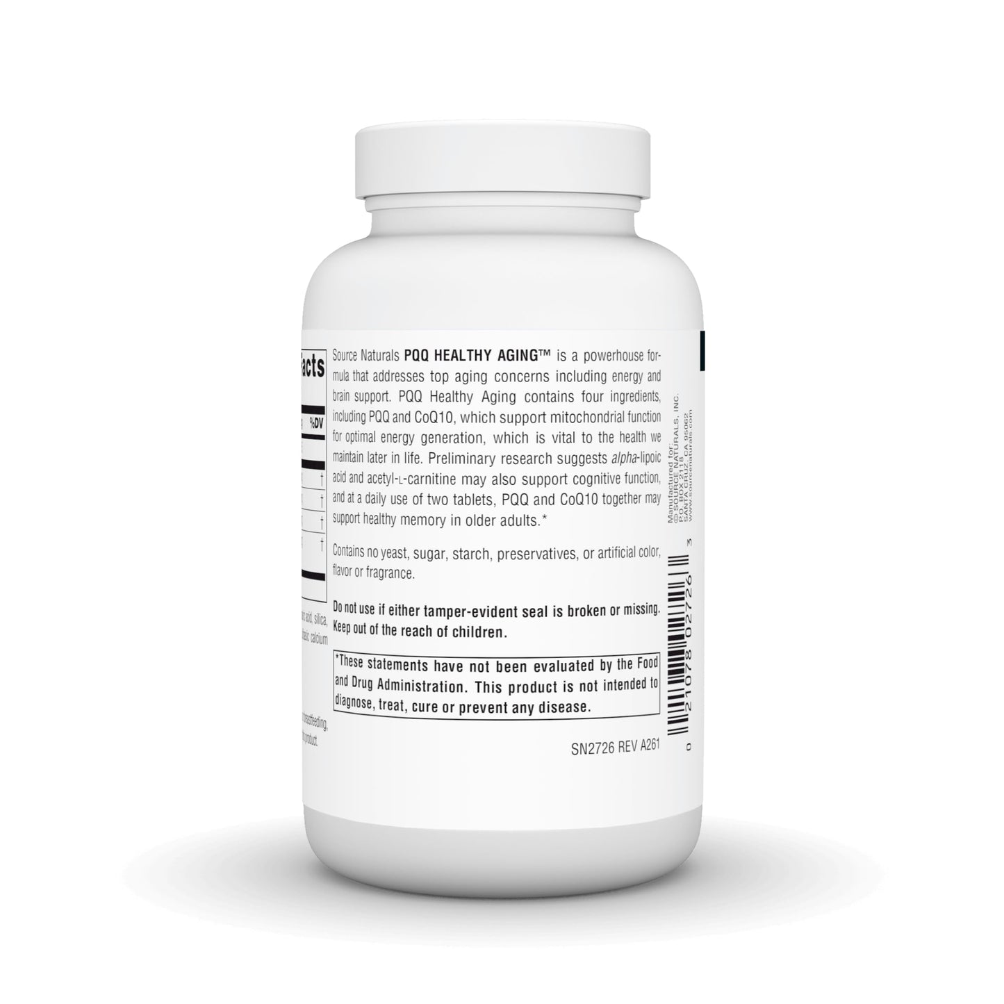 Source Naturals PQQ Healthy Aging - for Mitochondrial Energy & Brain Support Tablet, 90 Count