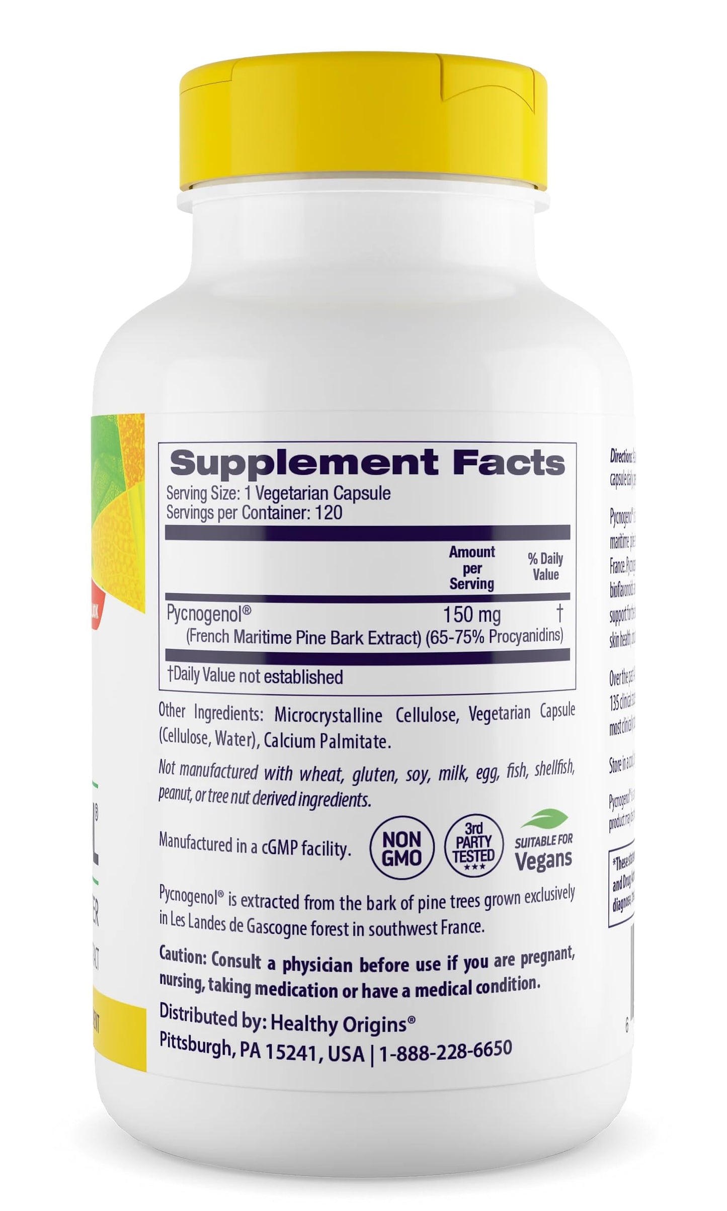 Healthy Origins Pycnogenol 150 mg Capsule, 120 Count