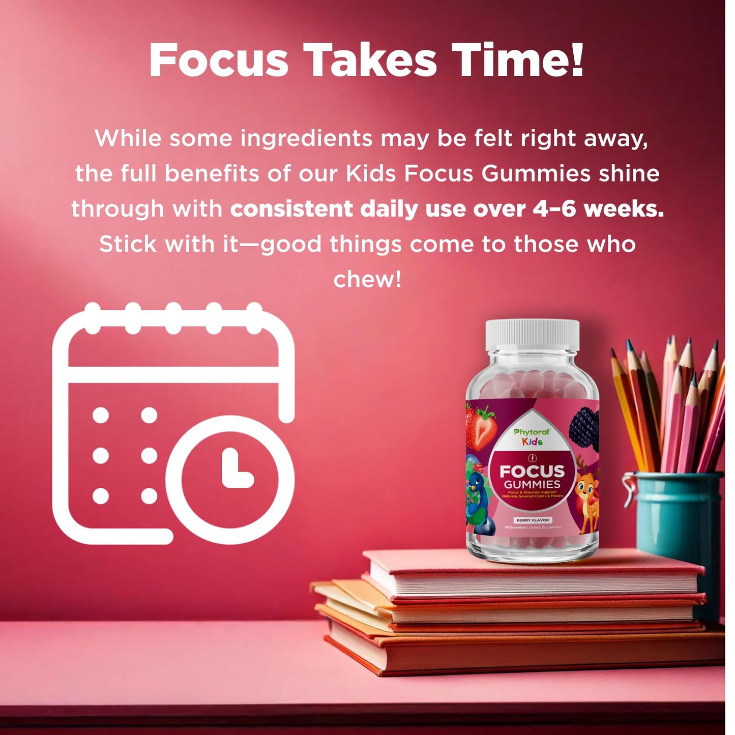 Phytoral Vegan Kids Focus Gummies, 60 Count