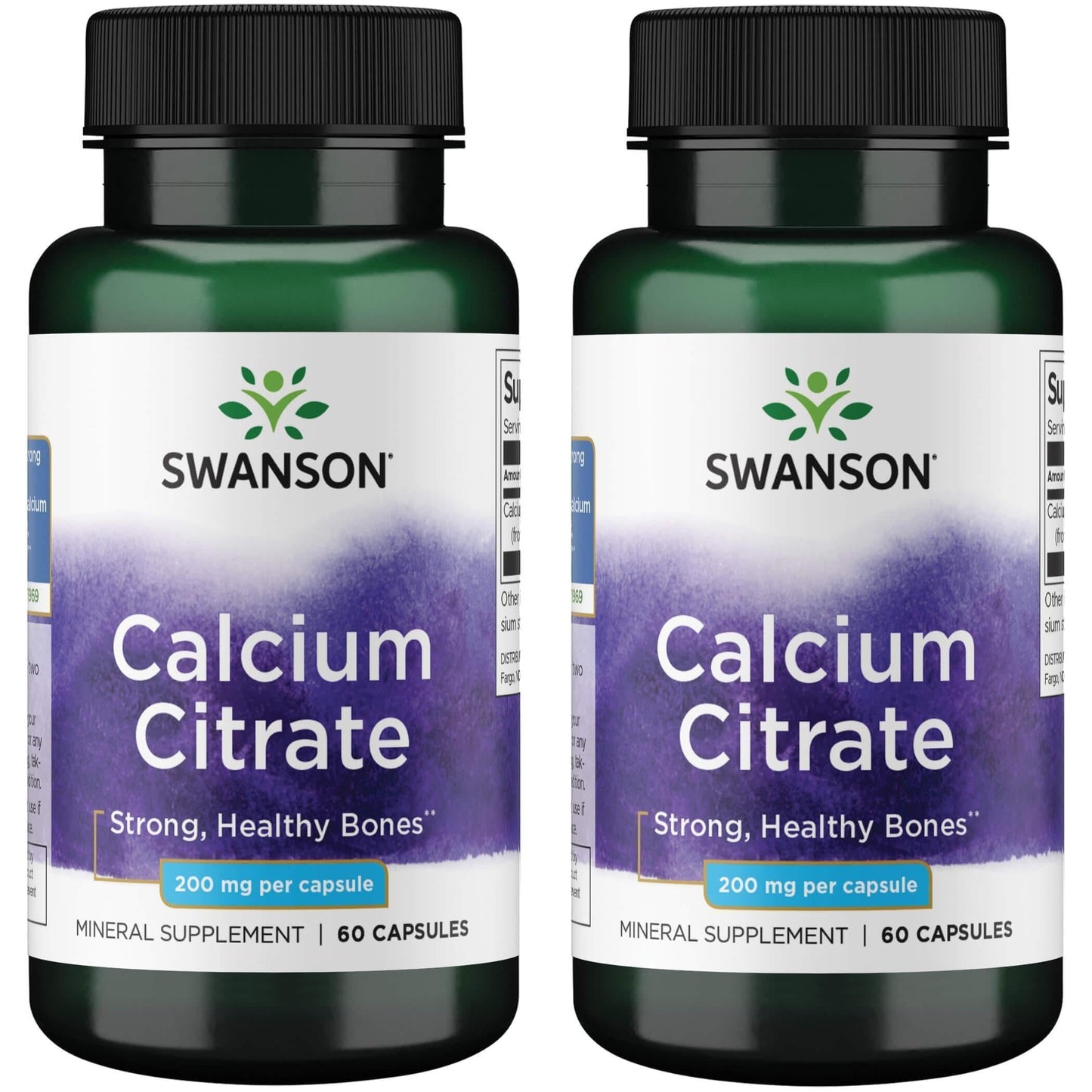 Swanson Calcium Citrate 200 mg Capsules 120
