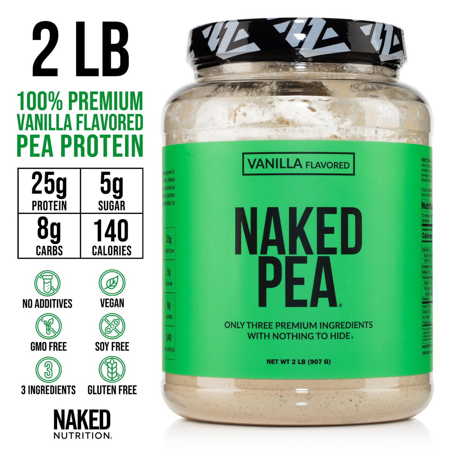 NAKED Vanilla Pea Protein Isolate Powder, 32 Servings
