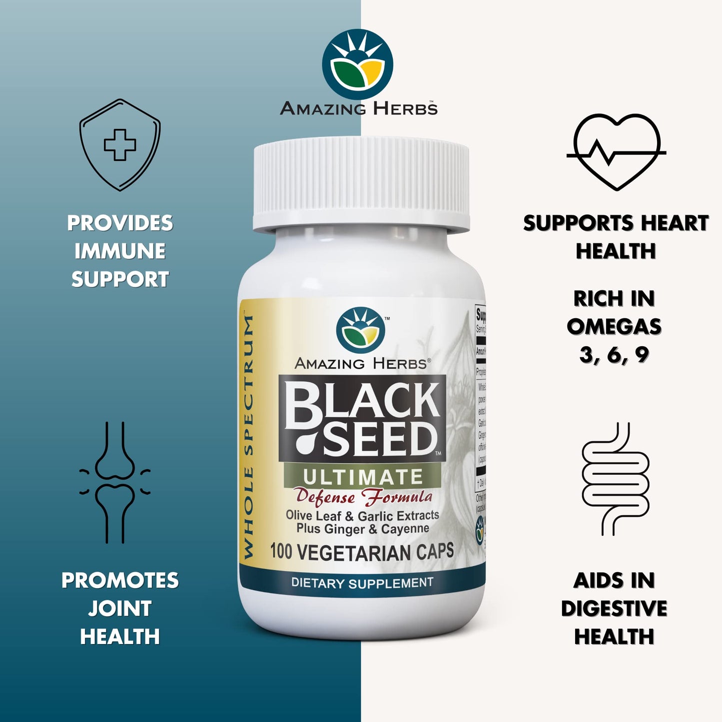 Amazing Herbs Black Seed Oil Capsules 100 Count