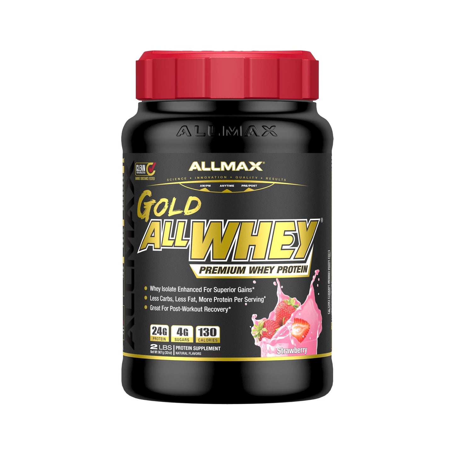 ALLMAX AllWhey Gold Whey Protein Powder, Strawberry, 32 Servings