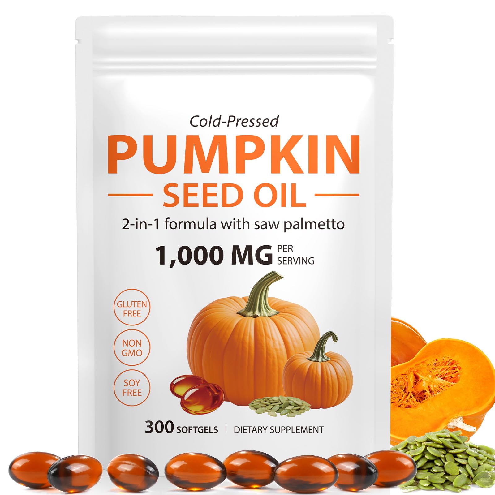 Arkture Pumpkin Seed Oil with Saw Palmetto Softgels, 300 Softgels