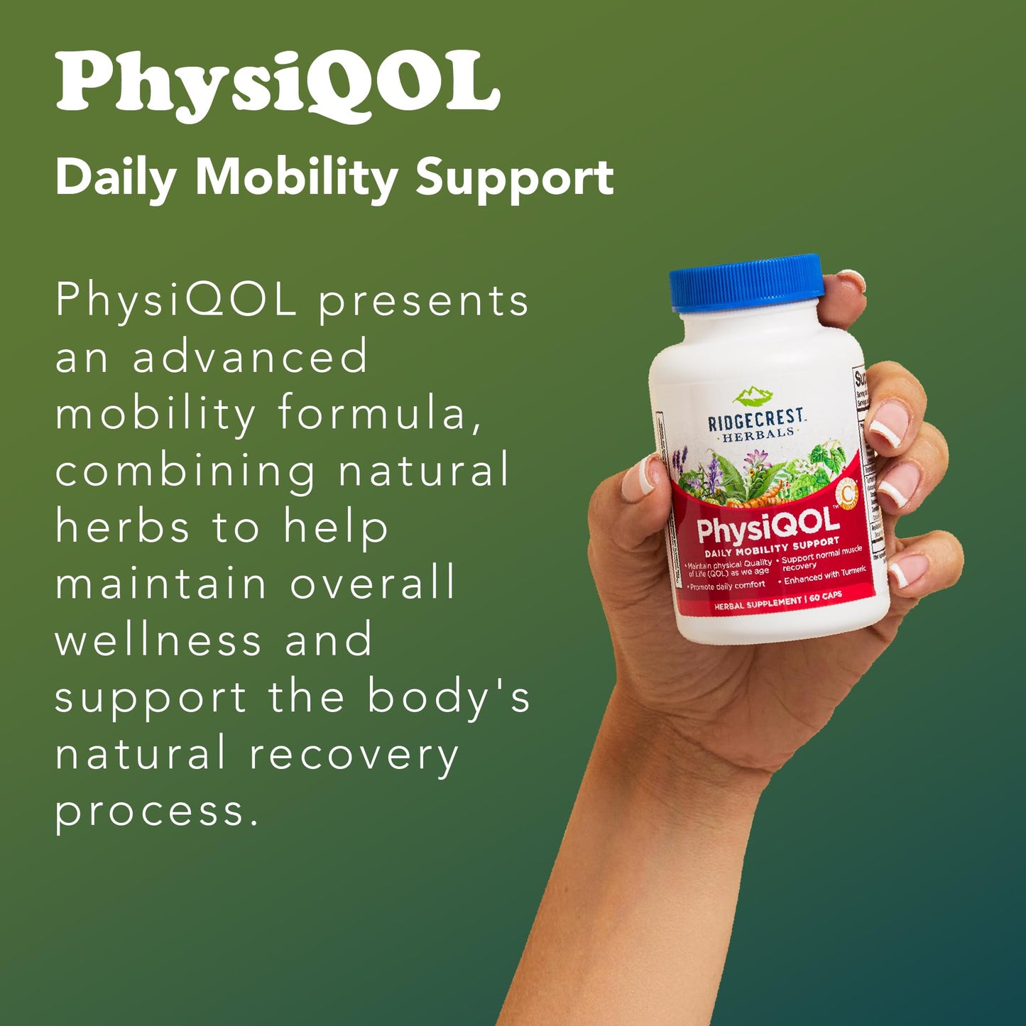 RidgeCrest Herbals PhysiQOL Turmeric Boswellia Joint Comfort Capsules 60