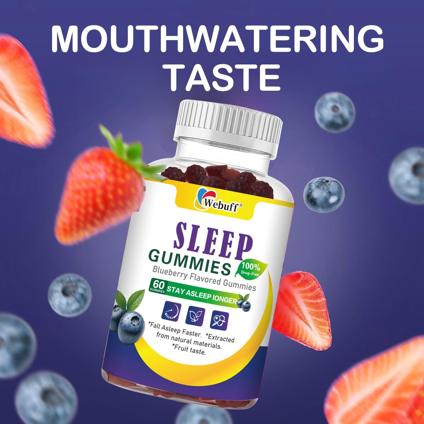 Webuff Sleep Gummies with 5mg Melatonin Gummy 120 Count