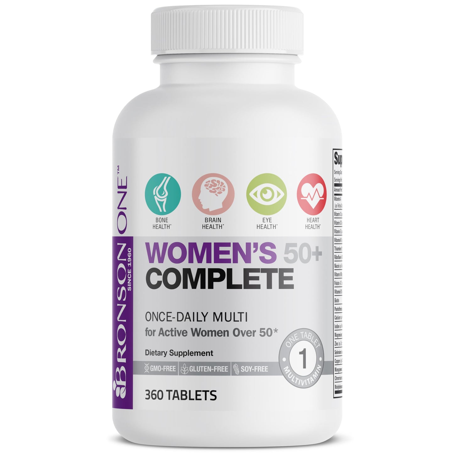 Bronson ONE Daily Women’s 50+ Complete Multivitamin Multimineral Tablet, 360 Tablets