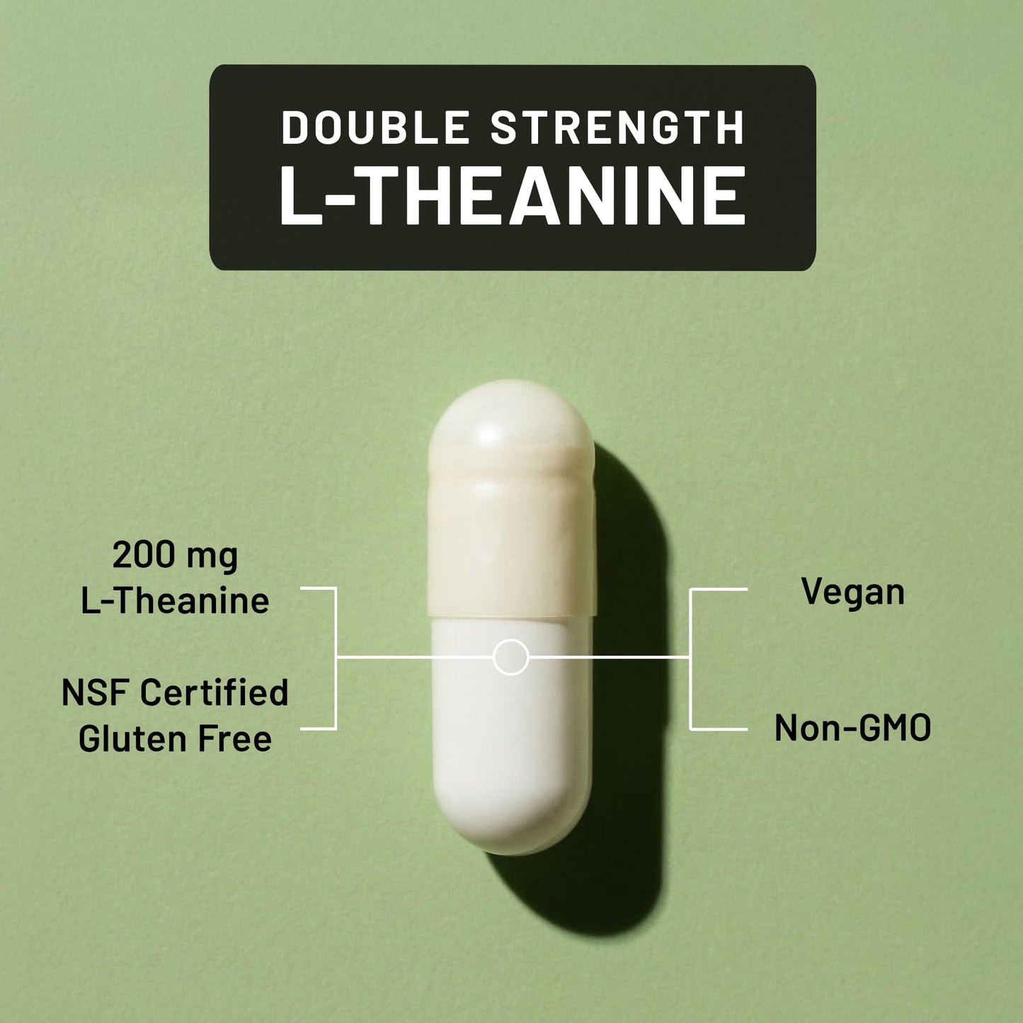 NatureWise Double Strength L-Theanine 200mg Caplets 120 Count